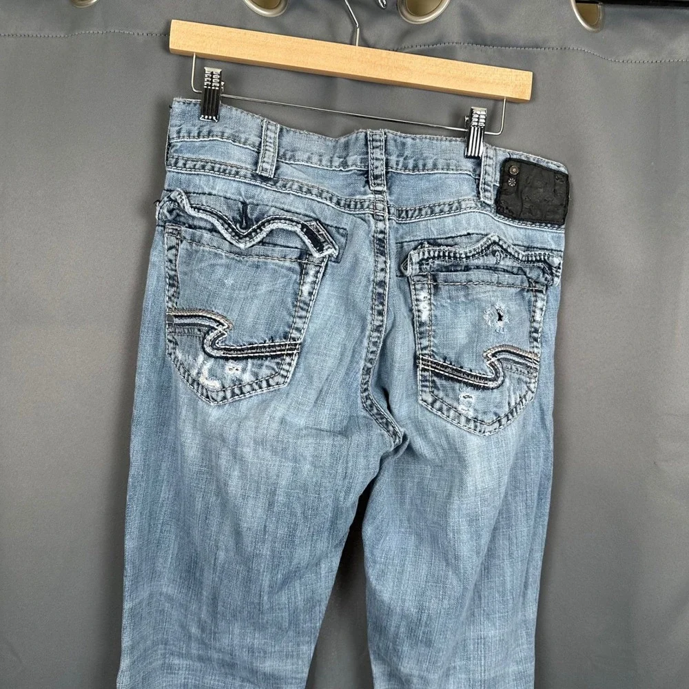 Silver Jeans Co Craig Mens 32x34 Easy Fit Bootcut Light Wash Denim M33618LD273